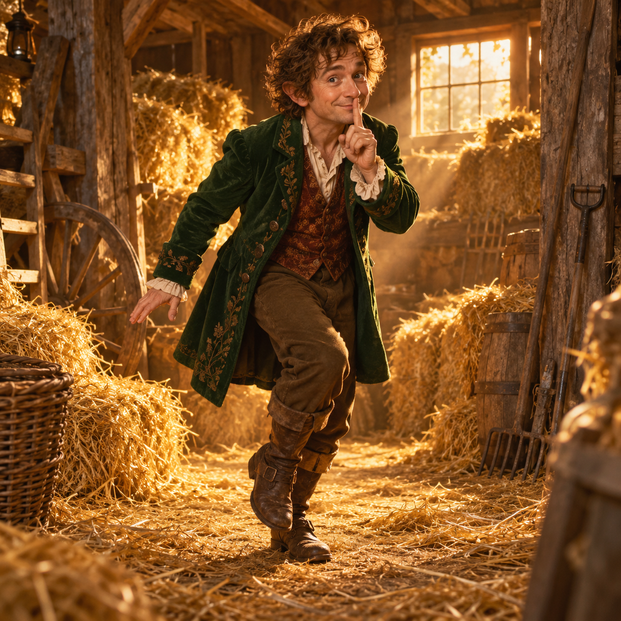 Illustrated example of a single full-body dancer in a vintage straw setting